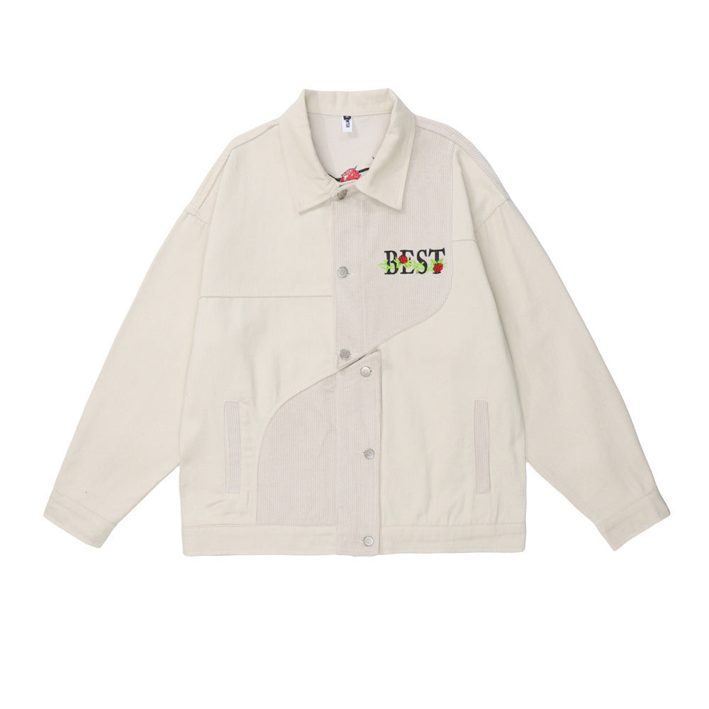 Embroidered Letter Jacket For Men And Women