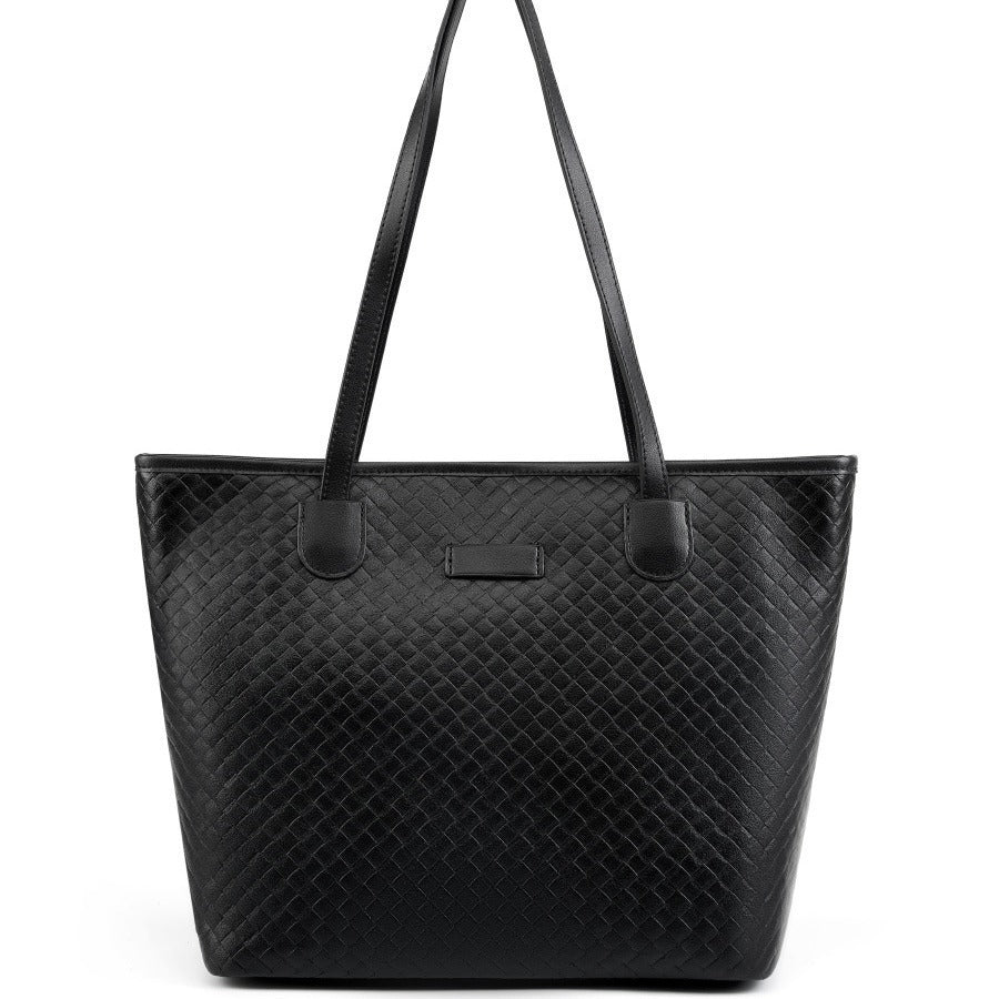 Passende One-Shoulder-Stricktasche aus echtem Leder für Damen