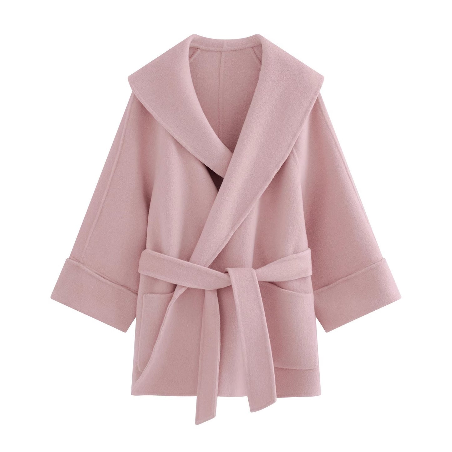 Autumn And Winter Double-faced Woolen Goods Cashmere Coat Small-sized Woolen Coat