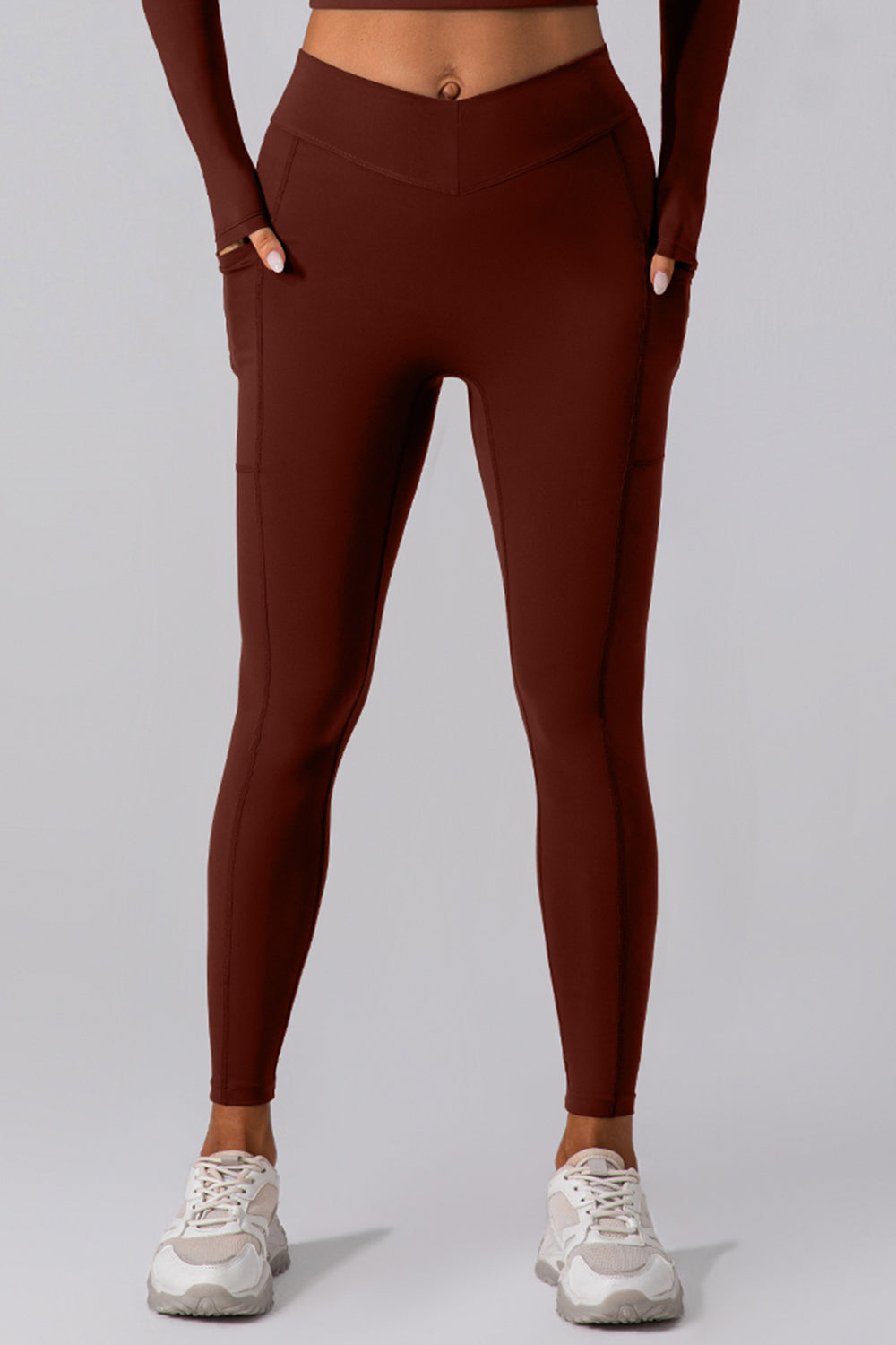 Aktive Leggings mit hoher Taille und Taschen