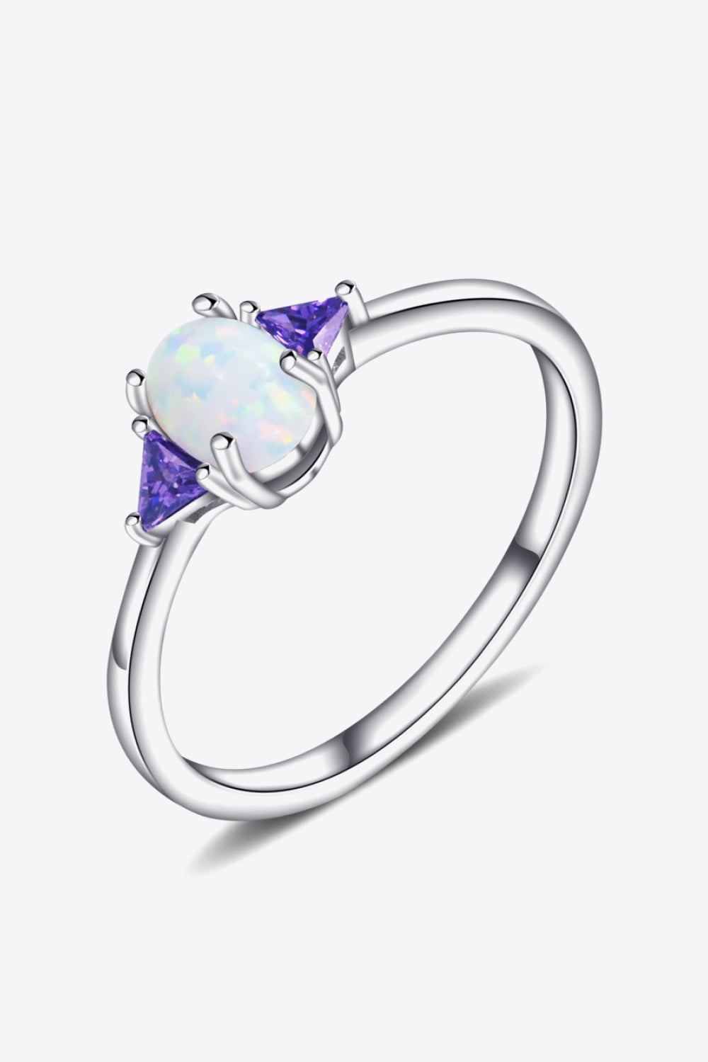 Contrast 925 Sterling Silver Opal Ring