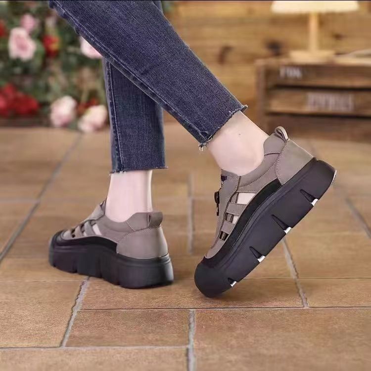 Zapatos casuales con plataforma hueca de moda de verano para mujer