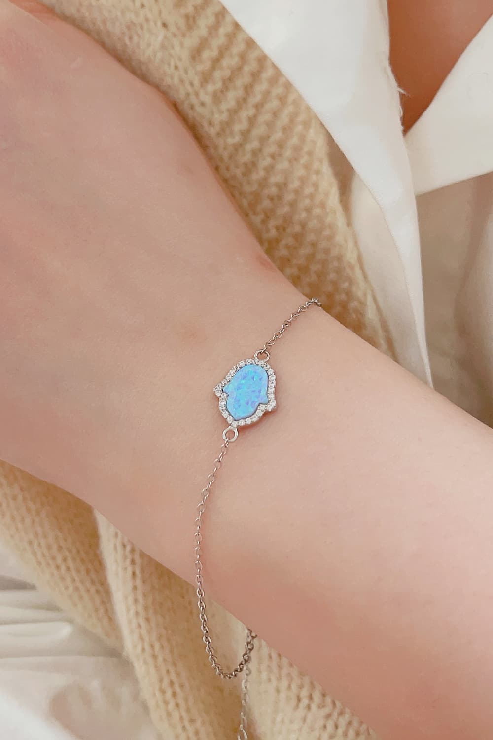 Pulsera de plata de ley 925 con ópalo