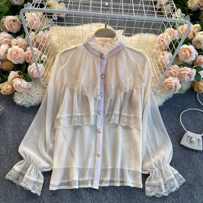 Fairy Chiffon Langarmshirt Damen