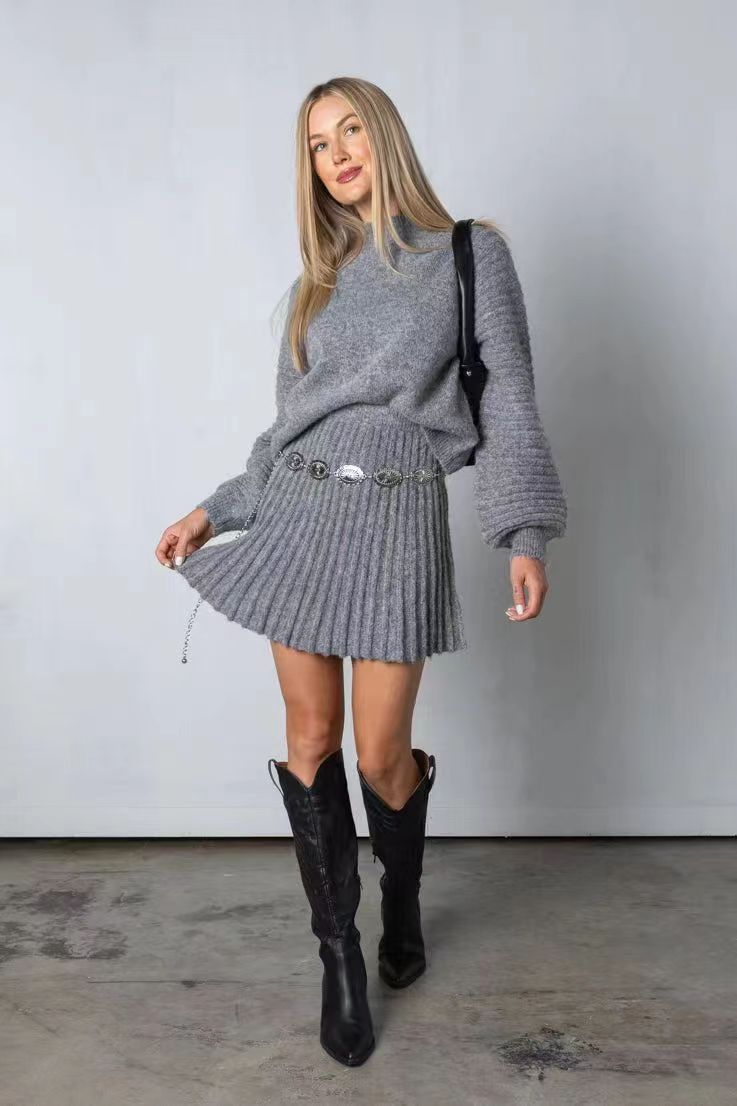 Traje de suéter para niñas nuevas de otoño e invierno