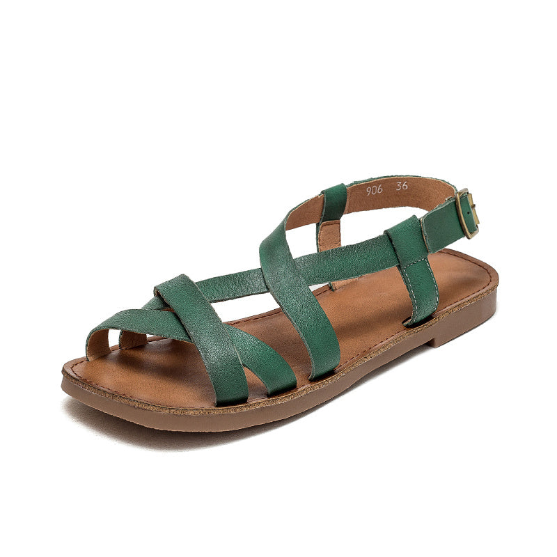 Modische Retro-Sandalen mit Schnalle für Damen