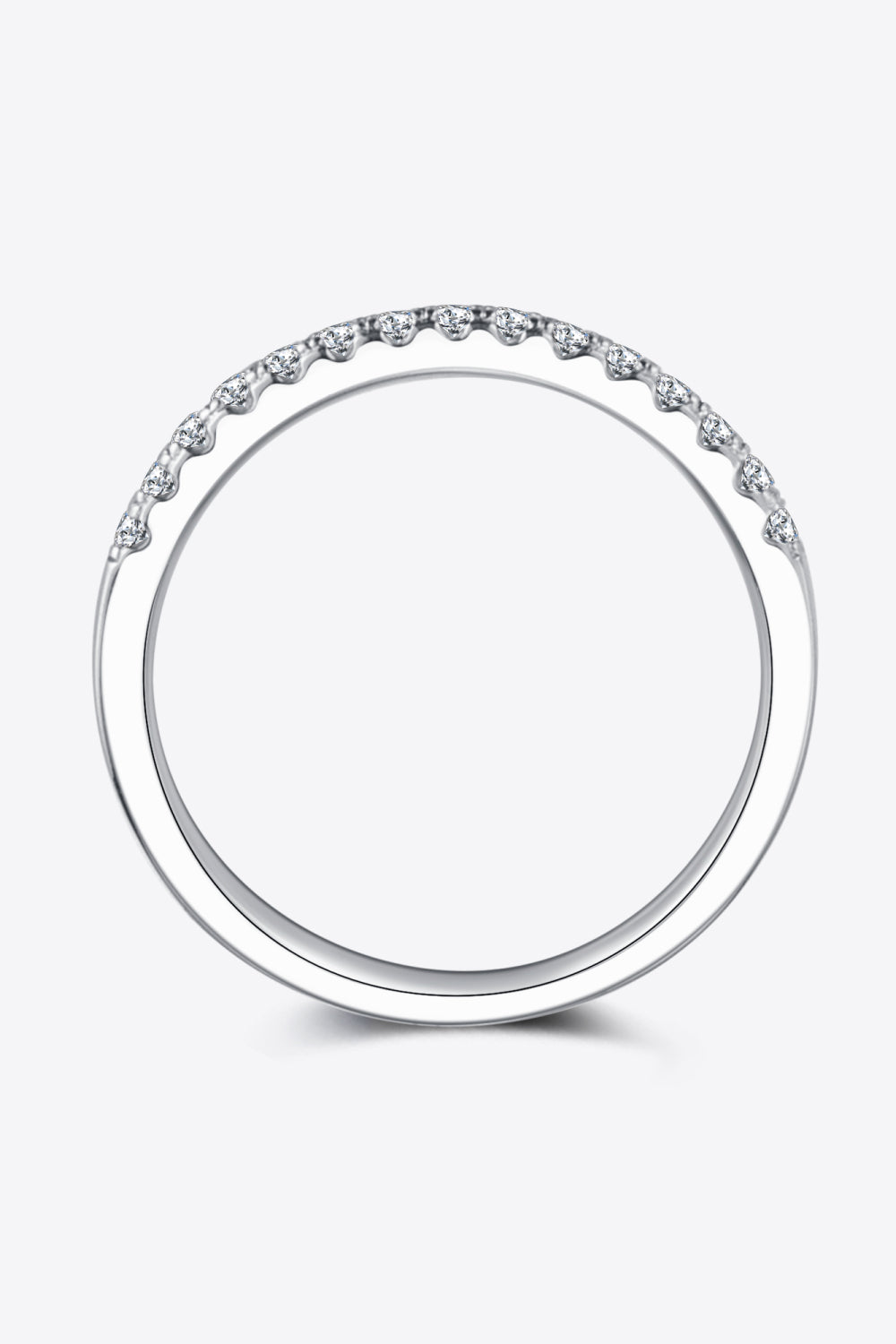 Platinierter Halb-Eternity-Ring mit Moissanit