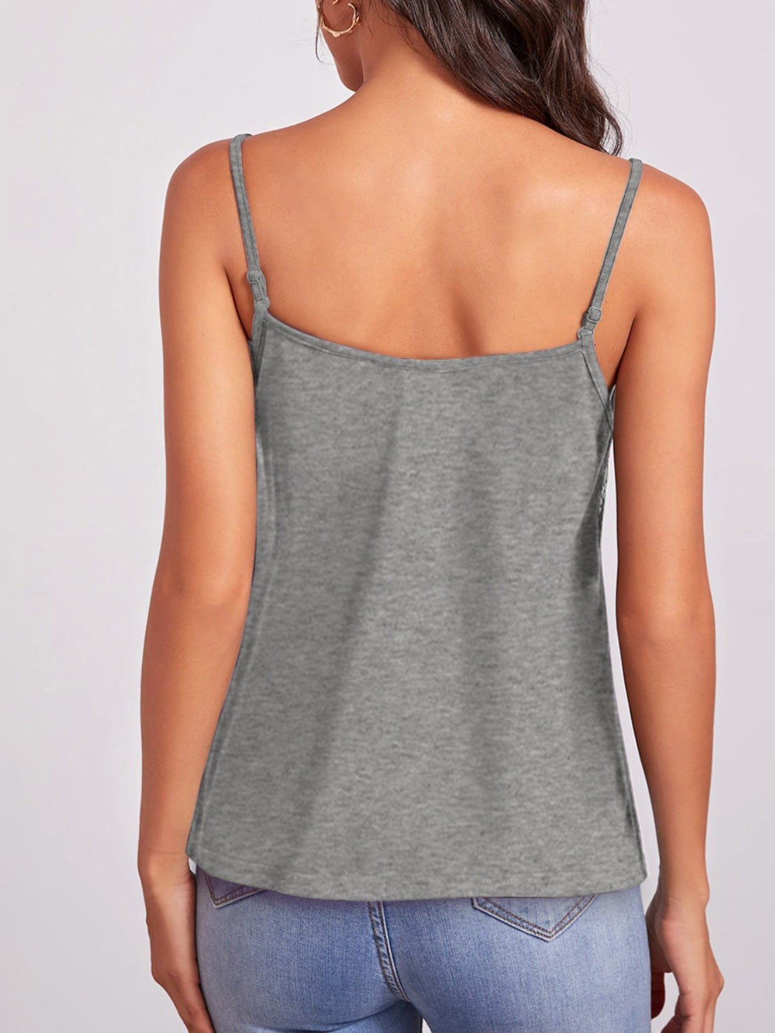 Geometrisches Camisole mit V-Ausschnitt und Spaghettiträgern