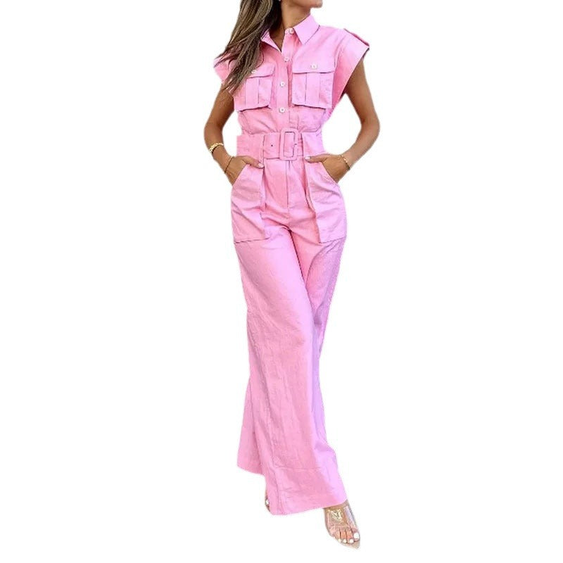 Modischer Jumpsuit mit schulterfreiem Kragen und Taille für Damen