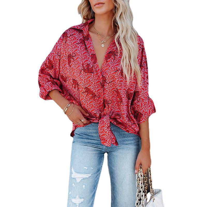 Women's Printed Single Breasted Loose Casual Shirt