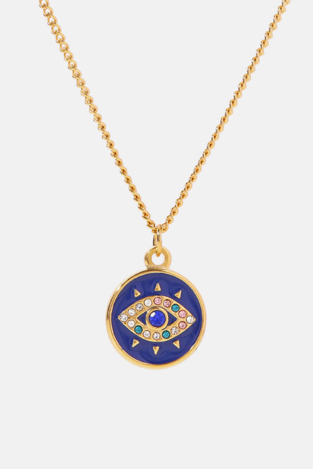 Kubische Zirkonia Evil Eye Anhänger klobige Halskette