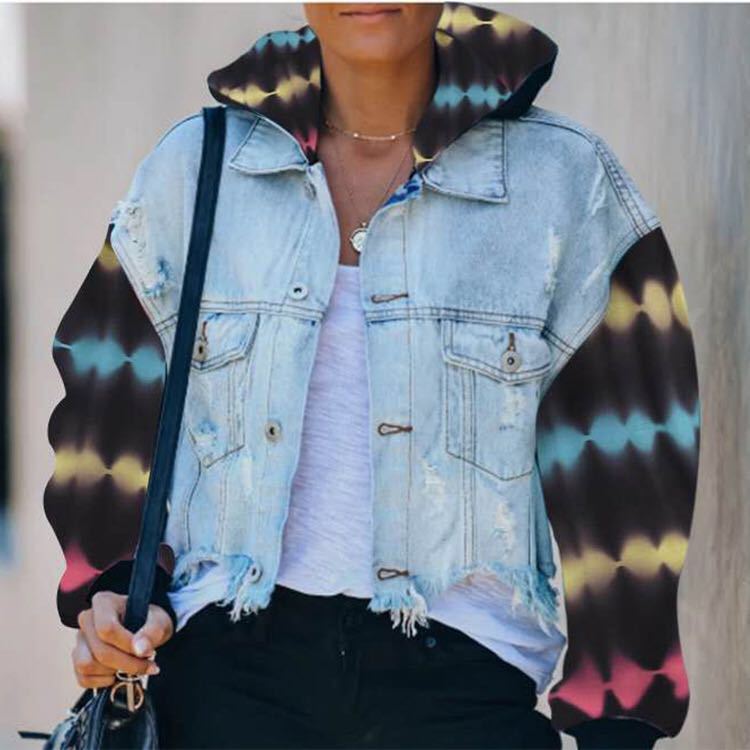 Denim jacket color matching tie-dye