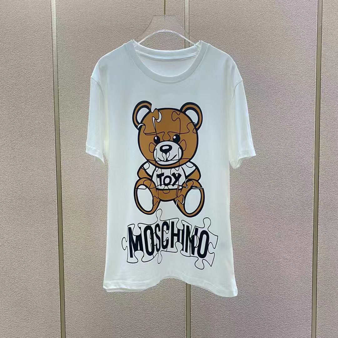 Cartoon Bear Print Short Sleeve Couple Casual