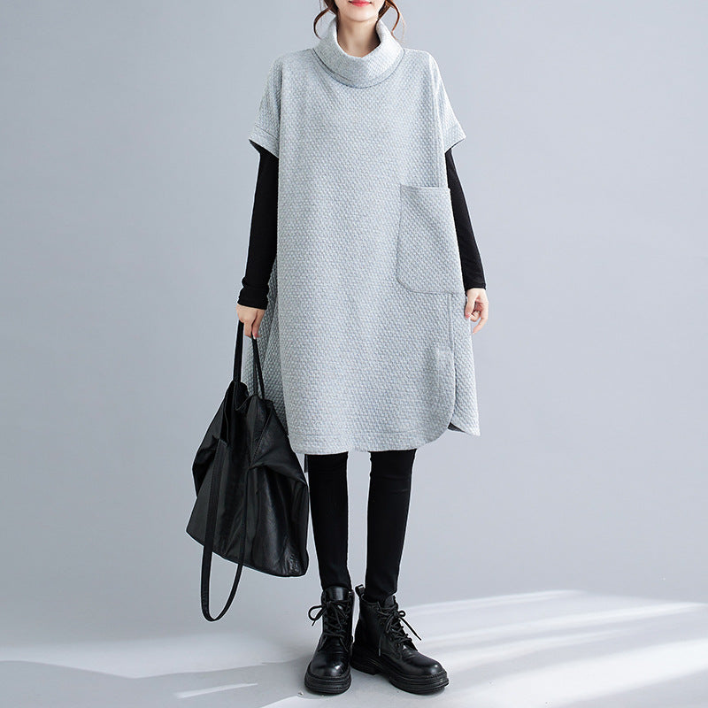 Casual Fashion Loose Mid-length Turtleneck Pullover Dress