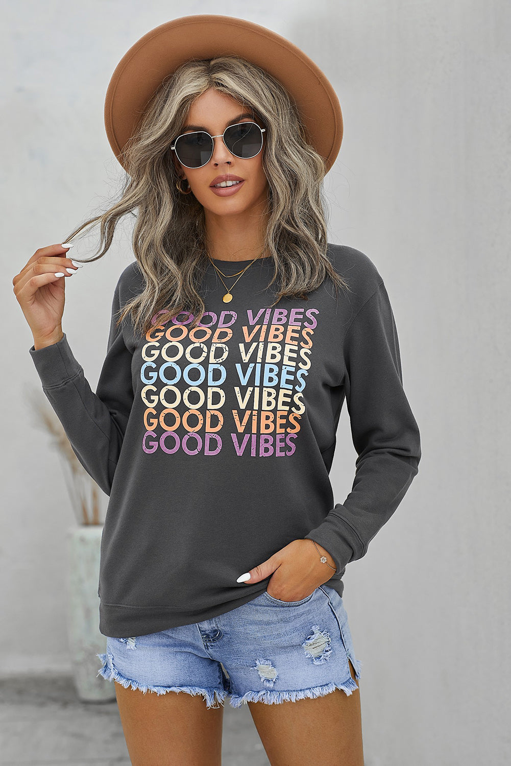 GOOD VIBES Grafik-Sweatshirt