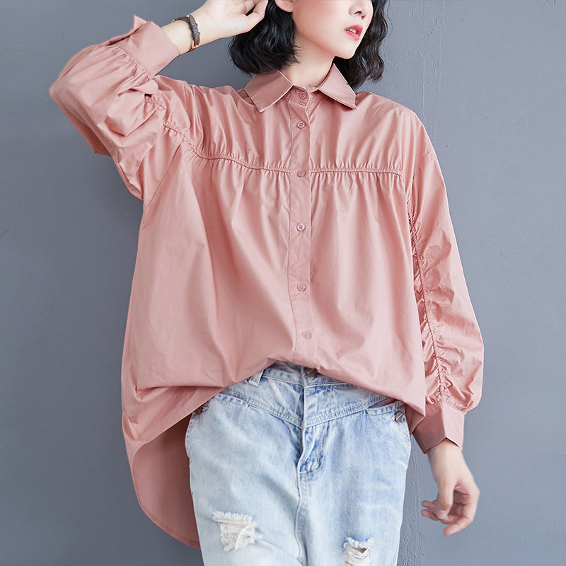 Women's Solid Color Long Sleeve Jacket Shirt