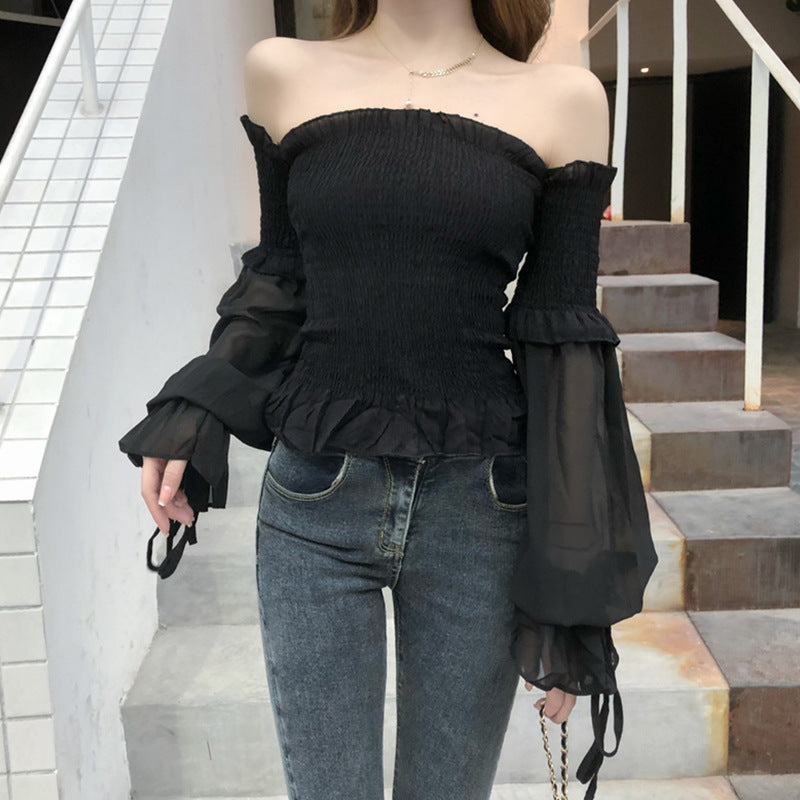 Women's Loose And Thin Strapless Chiffon Top