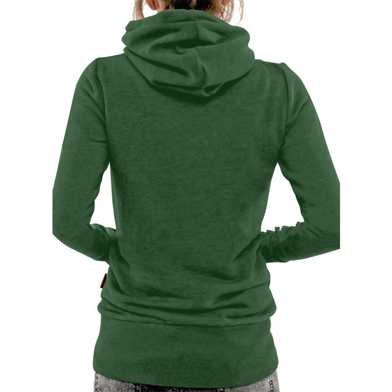 Fashionable Plush Hooded Sweater Women's  New Solid Color