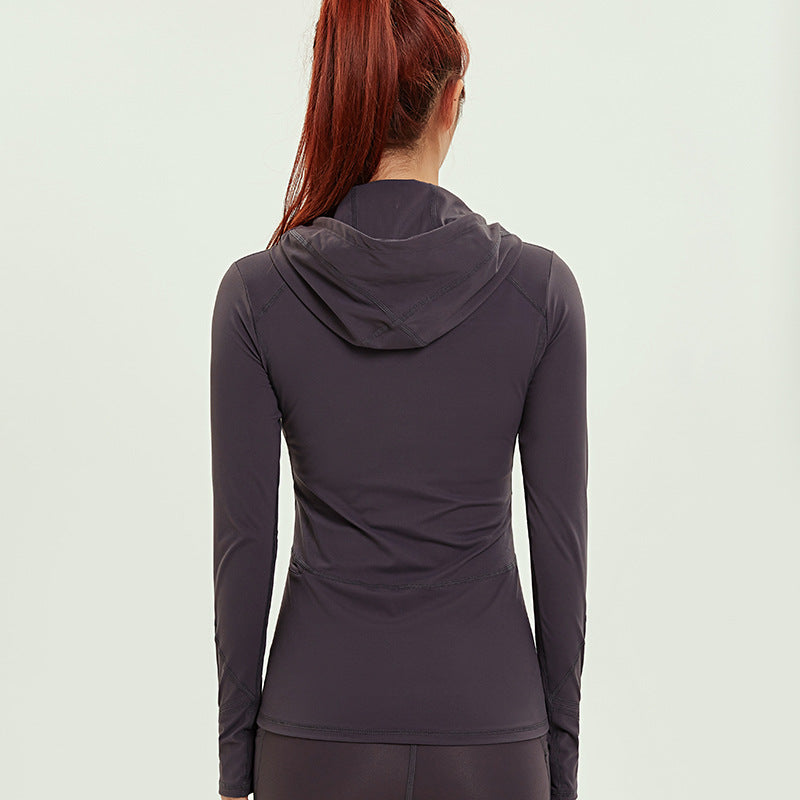 Zip Long Sleeve Sports Stretch Slim Yoga Suit