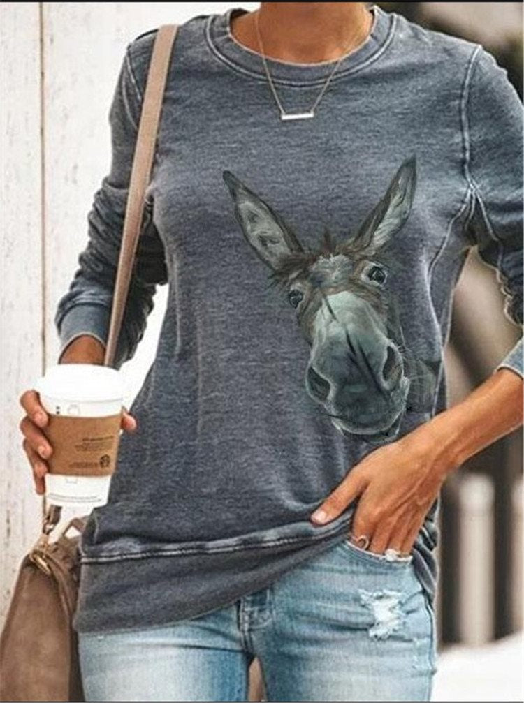 Donkey head printed blouse