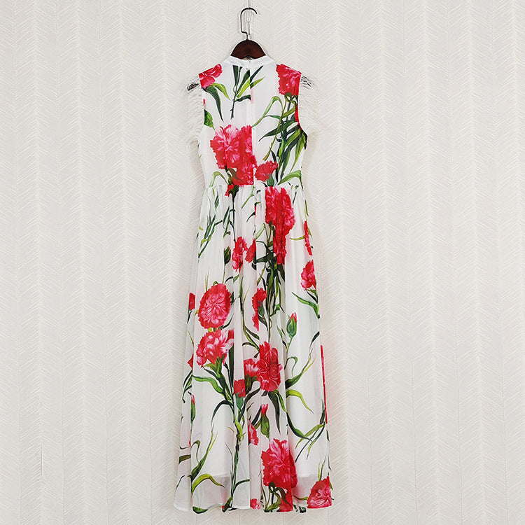 Modisches Retro Abendkleid mit Rosen