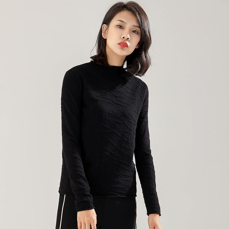 Solid color long sleeve bottoming sweater