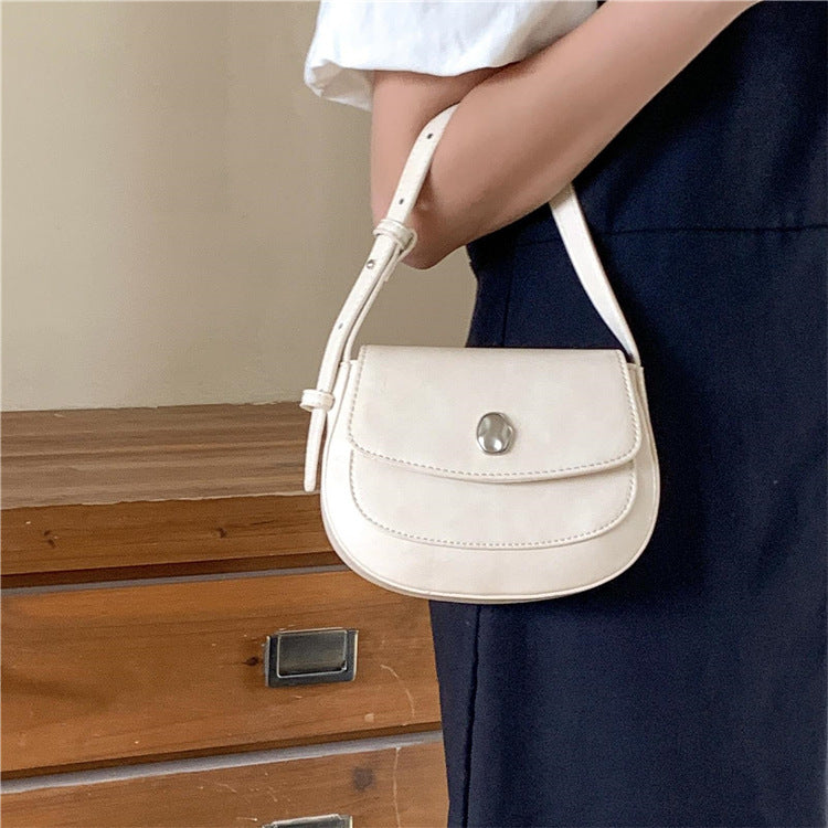 Women's Solid Color Simple Flap Messenger Bag