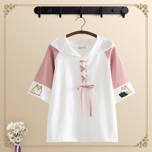 Cute short sleeve student T-shirt