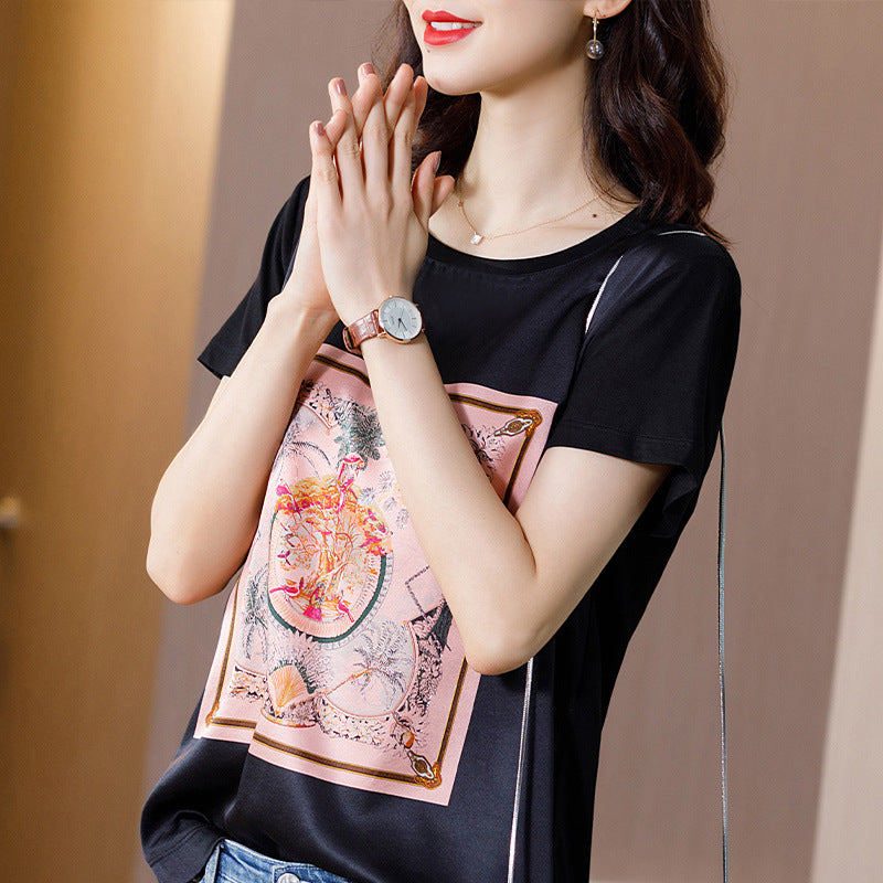 High-grade silk short sleeve