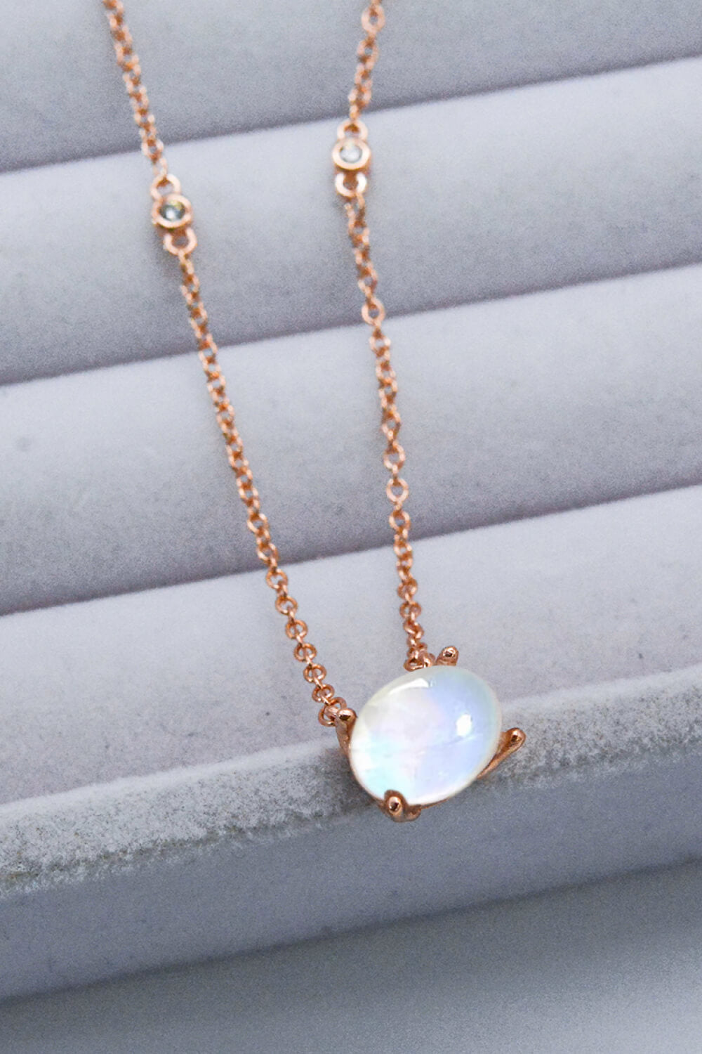 Geometric Moonstone Pendant Necklace