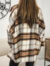 Women's Shirt Lapel Loose Tweed Plaid Coat