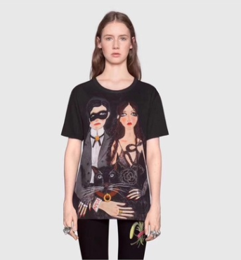 T-Shirt mit Bruder- und Schwester-Aufdruck, Nachtpaar-Maskerade-Cartoon-Charakter-Rock