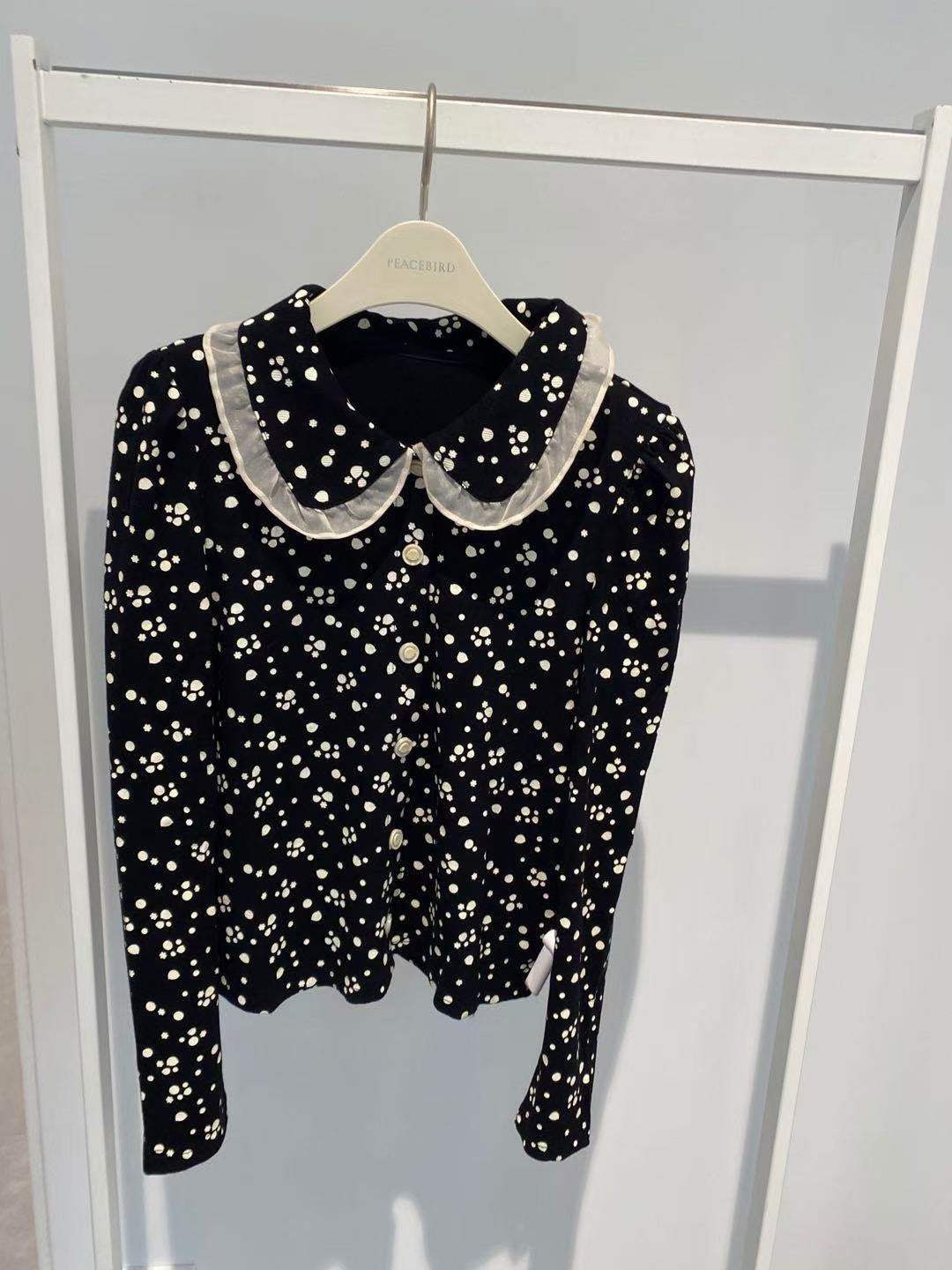 Camisa Maruko Cereza Con Cuello De Muñeca De Moda