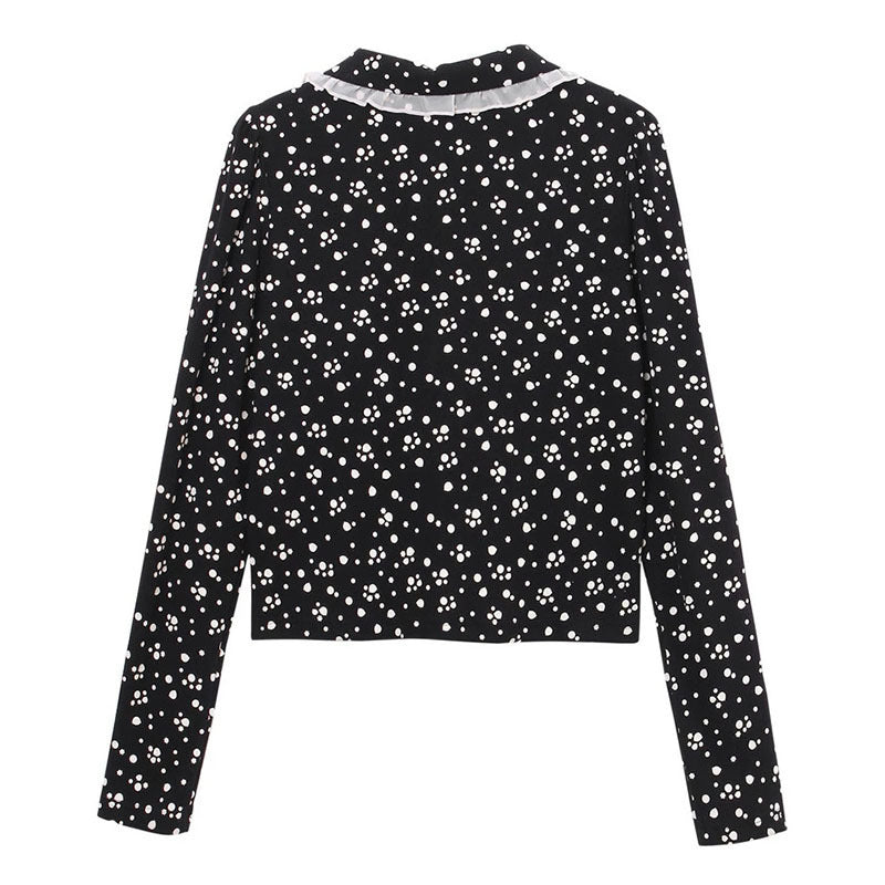 Camisa Maruko Cereza Con Cuello De Muñeca De Moda