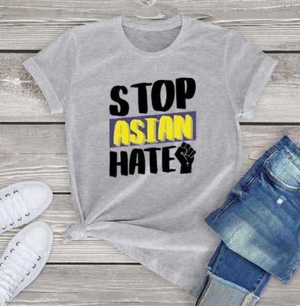 Ein Unisex-T-Shirt, das den Hass in Asien stoppt