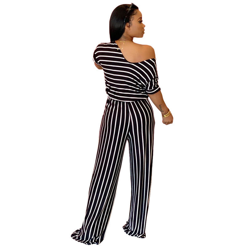 Europäischer und amerikanischer sexy Jumpsuit mit lockerem Print für Damen