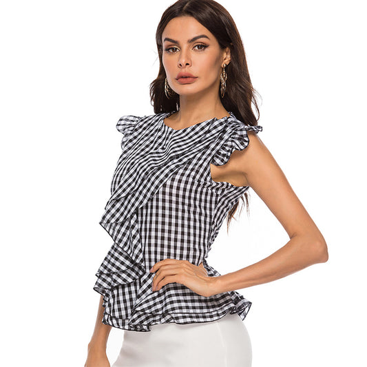 Top camisero informal ajustado de cintura alta para mujer