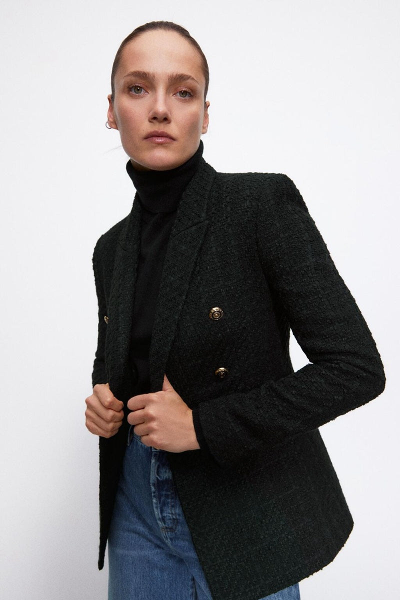 Damen Blazer mit Herbst-Textur und schmaler Passform