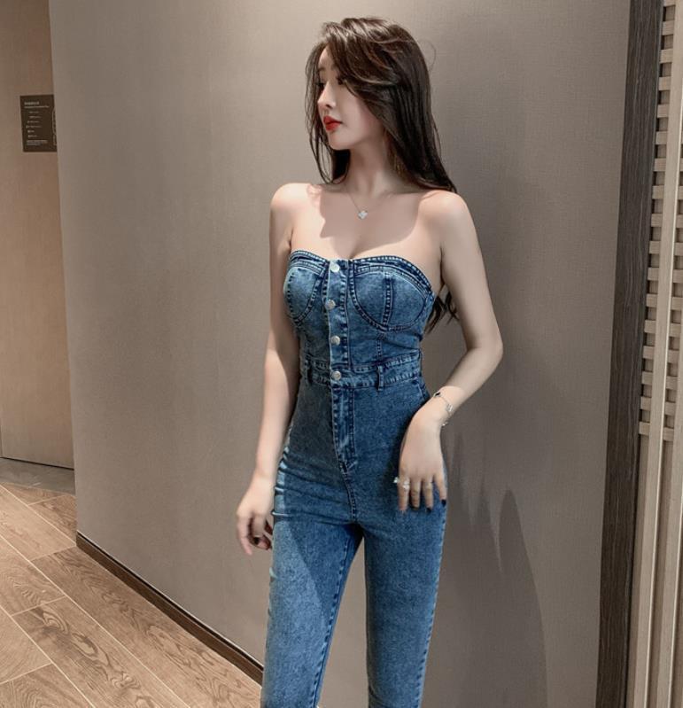 Small Sexy High-Waisted Slim Slim Trousers With Off-The-Shoulder Back