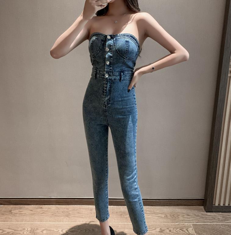 Small Sexy High-Waisted Slim Slim Trousers With Off-The-Shoulder Back