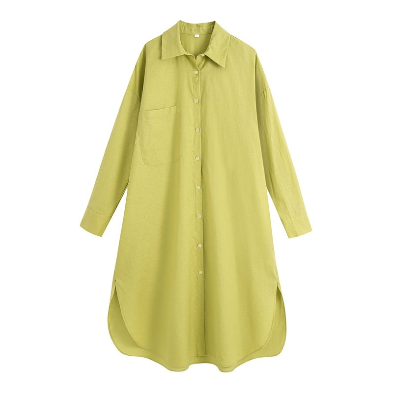 European And American Versatile Women''s Summer New Fashion Loose Long Shirt