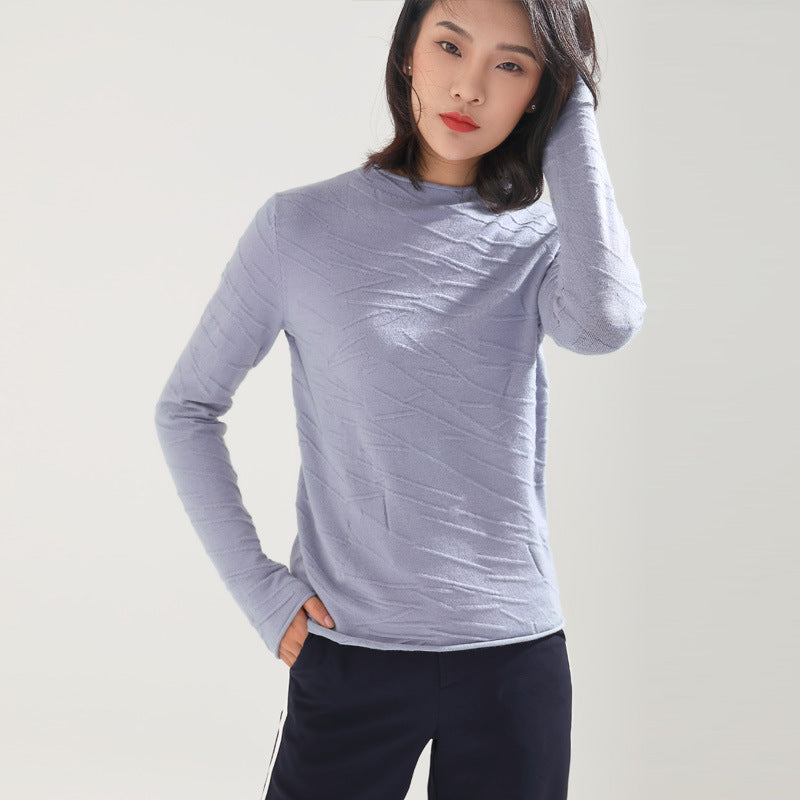 Solid color long sleeve bottoming sweater