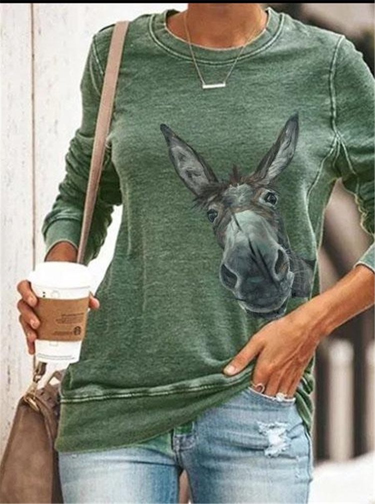 Blusa con estampado de cabeza de burro