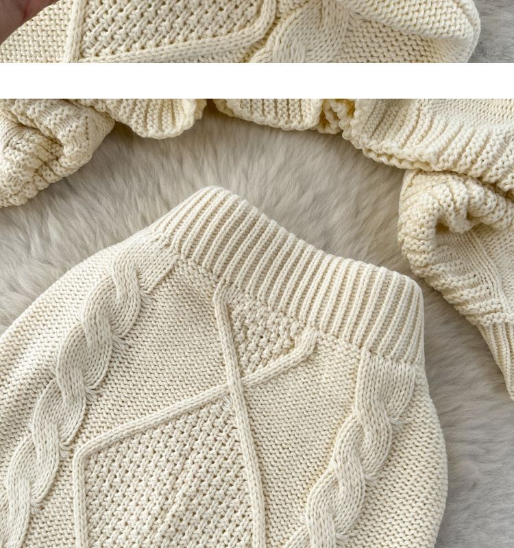 Zweiteiliges Strickset im französischen Lazy-Stil für Damen