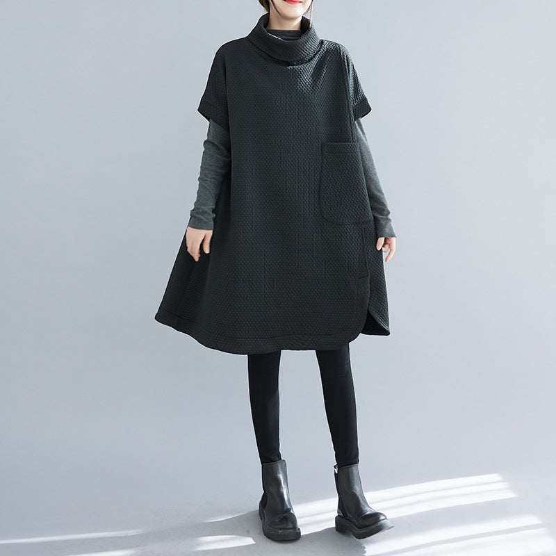 Casual Fashion Loose Mid-length Turtleneck Pullover Dress