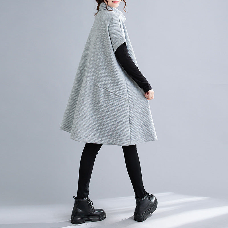 Casual Fashion Loose Mid-length Turtleneck Pullover Dress