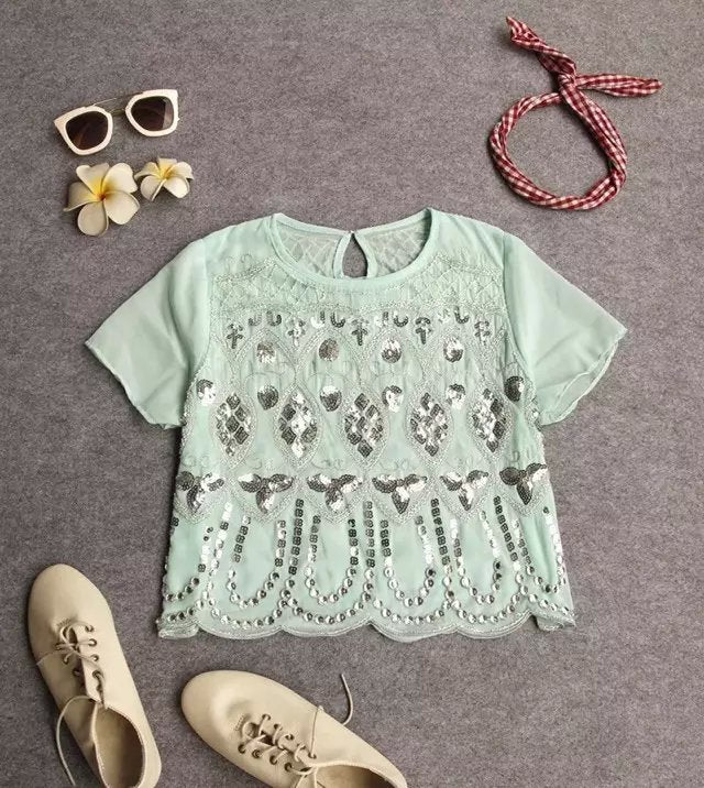 Chiffon sequin top