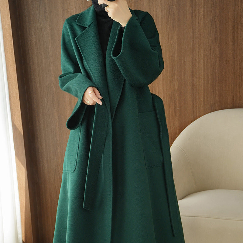 Women's Mid-length Autumn And Winter Loose Reversible Cashmere Coat