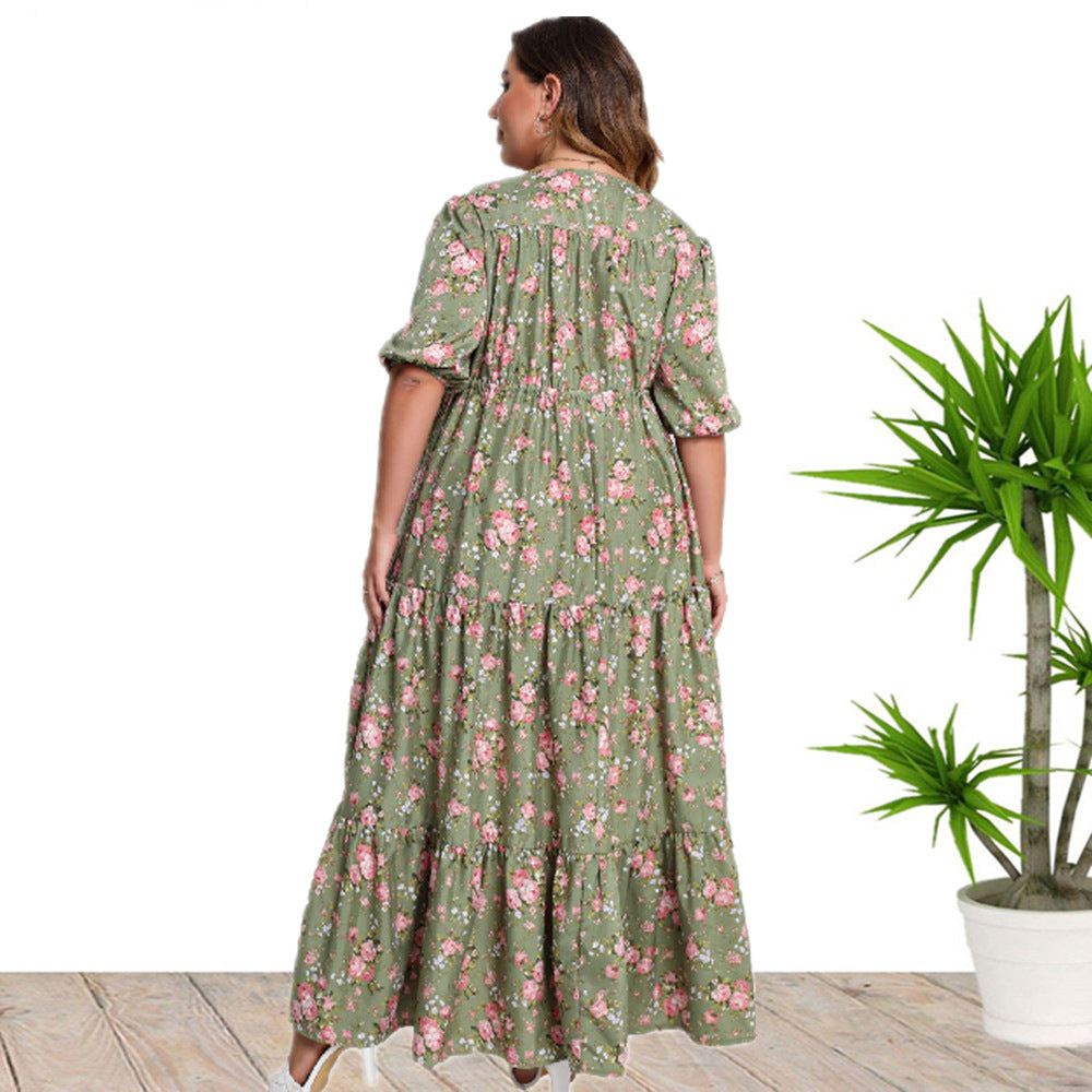 Loses Kleid mit böhmischem Aufdruck für Damen