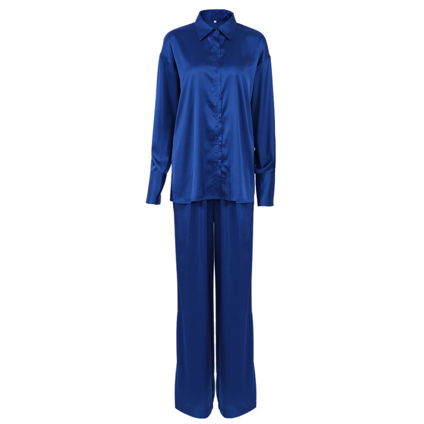 Zweiteiliges Set aus Hemd und Bodenhose „Dinklein“ für Damen in Blau